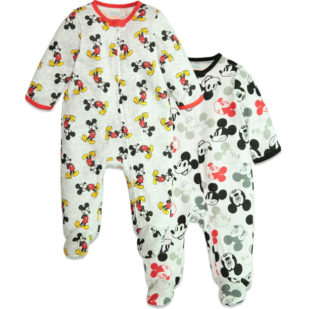 Baby Boys Sizes 12M-24M Mickey Mouse Football Long Sleeve Infant Pajama 